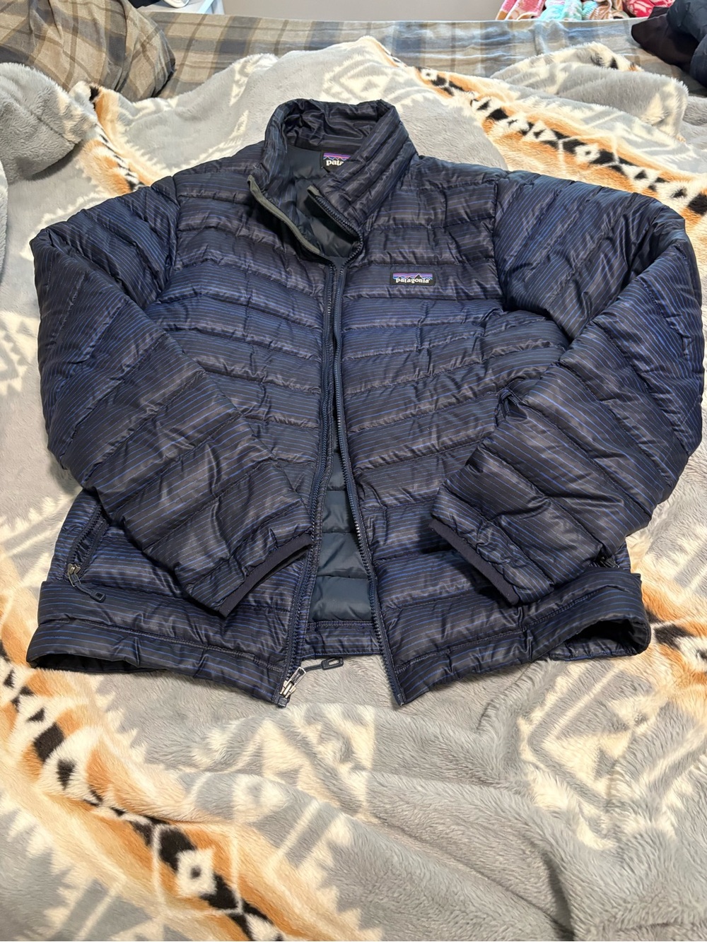 Patagonia Men’s Dark Navy Quilted Puffer Jacket